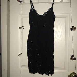 See thru black dress with slit